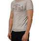Dolce & Gabbana Light Gray Graphic Print Distressed T-shirt