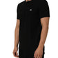 Dolce & Gabbana Black Crown Short Sleeved Henley Men T-shirt