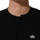 Dolce & Gabbana Black Crown Short Sleeved Henley Men T-shirt