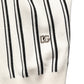 Dolce & Gabbana White Black Stripe Collared Polo T-shirt
