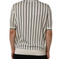 Dolce & Gabbana White Black Stripe Collared Polo T-shirt