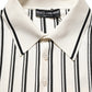 Dolce & Gabbana White Black Stripe Collared Polo T-shirt