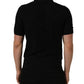 Dolce & Gabbana Black Silk Short Sleeve Knit Polo T-shirt