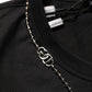 Dolce & Gabbana Black Dog Tag Short Sleeve CrewNeck T-shirt