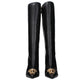 Versace Black Leather High Heel Boots