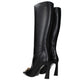 Versace Black Leather High Heel Boots