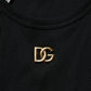 Dolce & Gabbana Black DG Logo Cotton Ribbed Tank Top T-shirt