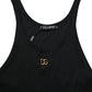 Dolce & Gabbana Black DG Logo Cotton Ribbed Tank Top T-shirt