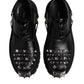 Dolce & Gabbana Black Studded Leather Hi-Trekking Derby Men Shoes