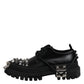 Dolce & Gabbana Black Studded Leather Hi-Trekking Derby Men Shoes