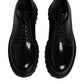 Dolce & Gabbana Black Calf Leather Hi-Trekking Derby Shoes