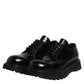 Dolce & Gabbana Black Calf Leather Hi-Trekking Derby Shoes