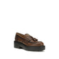 Miu Miu Brown Calf Leather Bos Taurus Platform Loafers