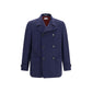 Brunello Cucinelli Blue Wool Oves Aries Coat