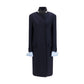 Prada Blue Wool Oves Aries Coat