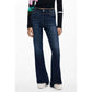 Desigual Blue Cotton Flared Jeans