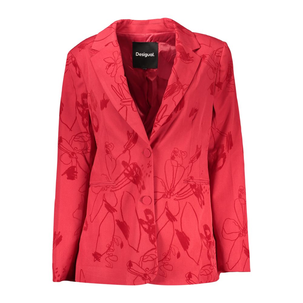 Desigual Red Polyester Blazer