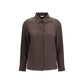 Lardini Brown Silk Dress Shirt