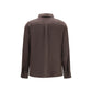 Lardini Brown Silk Dress Shirt