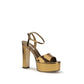 Casadei Gold Polyester Platform Sandals