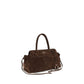 Prada Brown Suede Leather Shoulder Bag