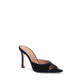 Amina Muaddi Blue Velvet Stiletto Heel Sandals