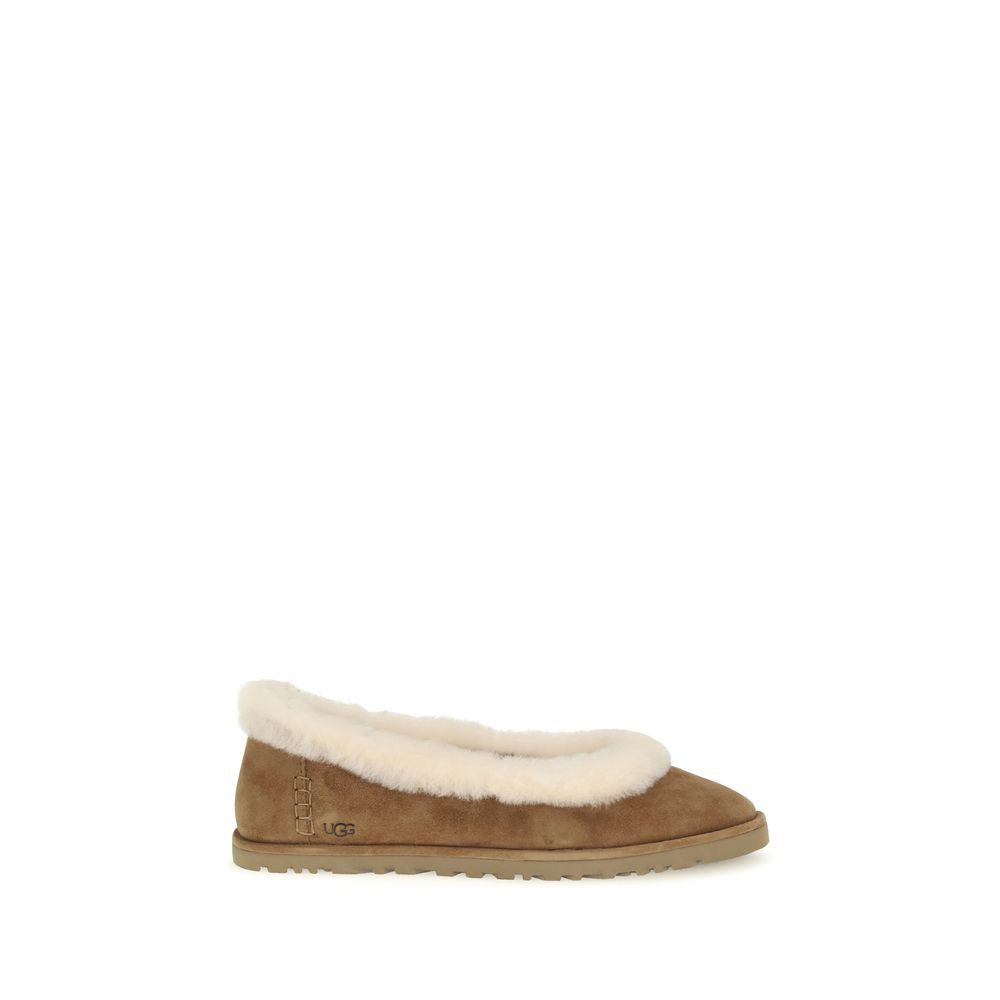 UGG Beige Suede Leather Ballet Flats