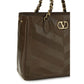 Valentino Garavani Brown Calf Leather Bos Taurus Shoulder Bag