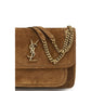 Saint Laurent Brown Suede Leather Shoulder Bag