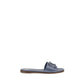 Valentino Garavani Blue Calf Leather Bos Taurus Flat Sandals