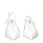 Prada White Leather High Heel Pumps