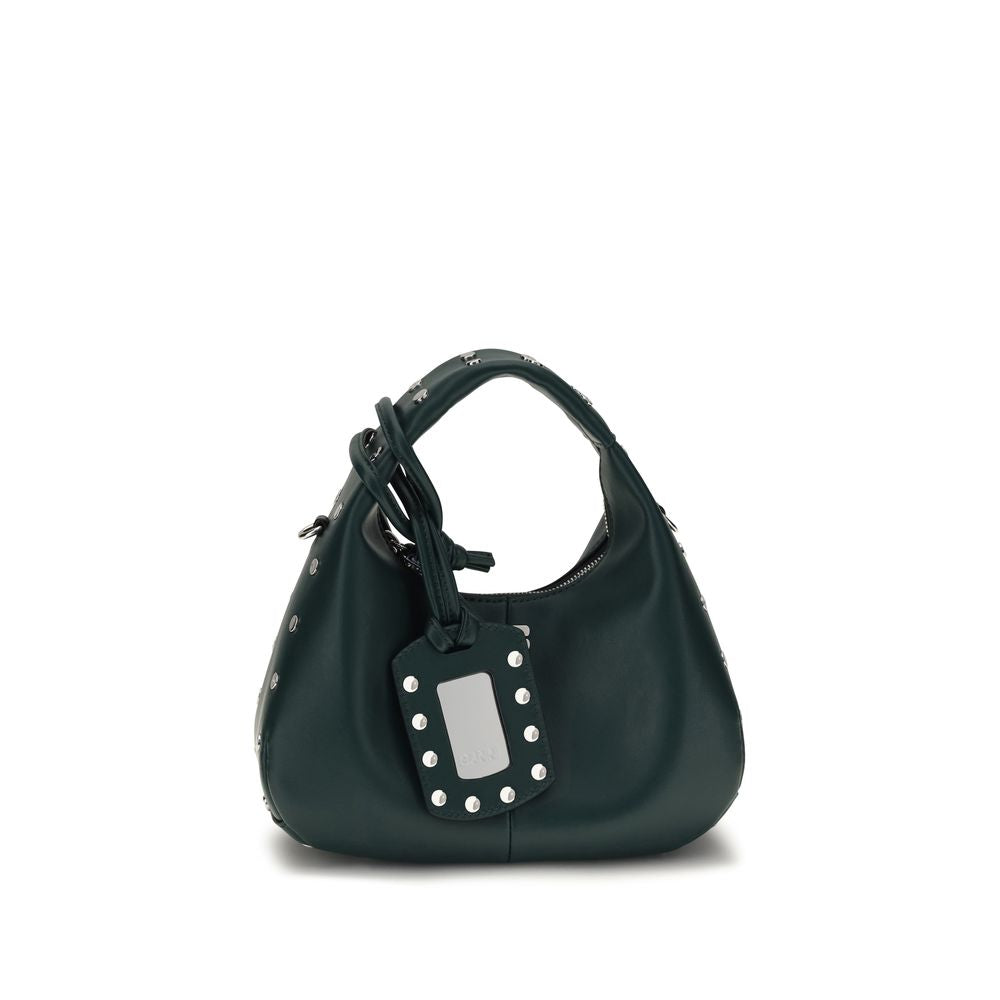 Ganni Bicolor Recycled Leather Shoulder Bag
