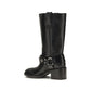 Chloé Black Calf Leather Bos Taurus Flat Boots