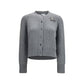 Burberry Gray Wool Oves Aries Cardigan