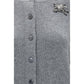 Burberry Gray Wool Oves Aries Cardigan