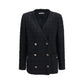 Alessandra Rich Black Cotton Full-Length Jacket