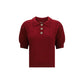 Alessandra Rich Bordeaux Wool Oves Aries Shortsleeve Shirt