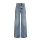 Saint Laurent Blue Cotton High-Waisted Jean