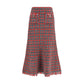 Self-Portrait Red Cotton Midi Skirt