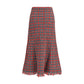 Self-Portrait Red Cotton Midi Skirt