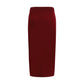 Alessandra Rich Bordeaux Wool Oves Aries Midi Skirt