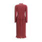 Alessandra Rich Bordeaux Silk Casual Dress