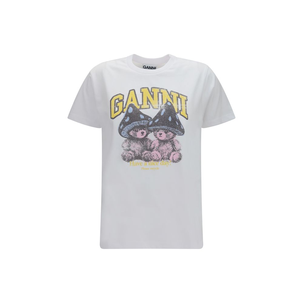 Ganni White Cotton T-Shirt