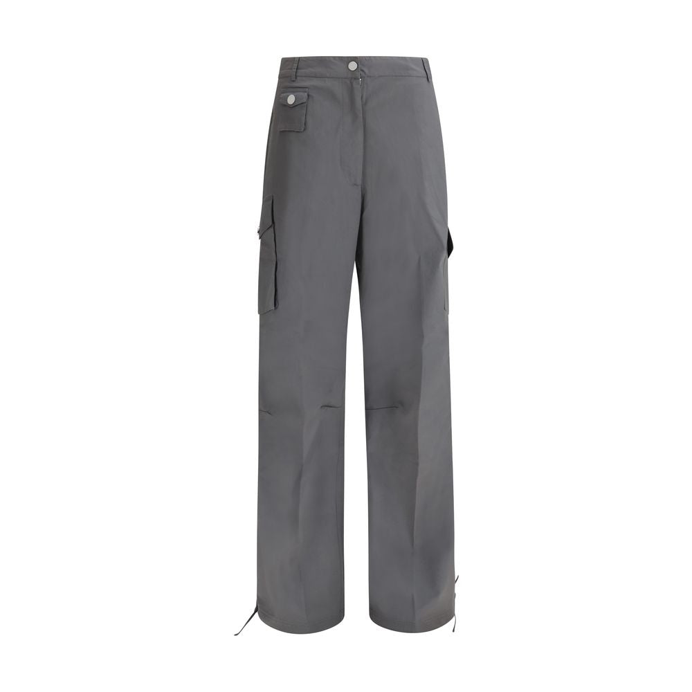 Ganni Gray Cotton Cargo Pants