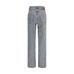 Ganni Gray Cotton Straight-Leg Jeans