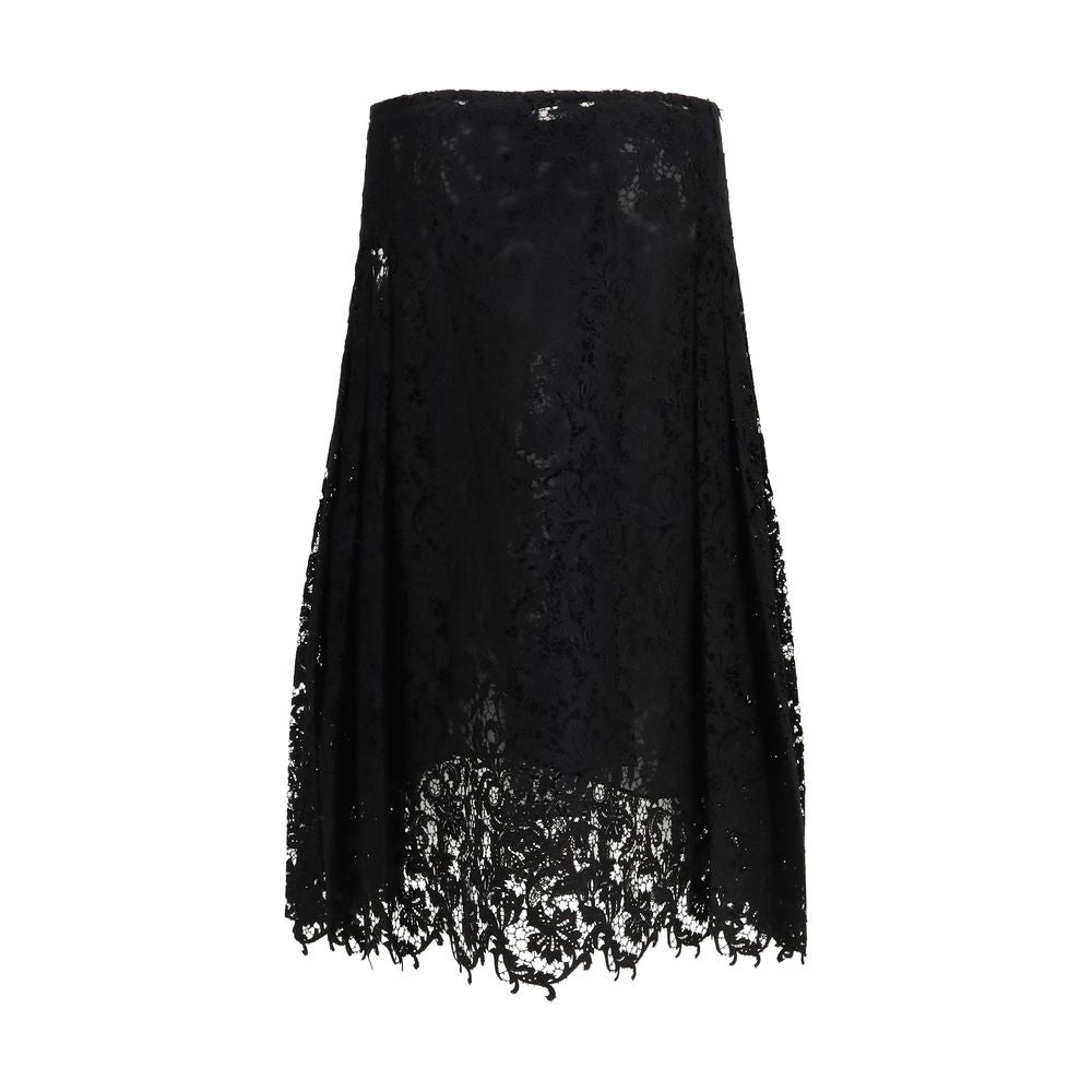 Fendi Black Silk Midi Skirt