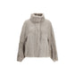 Brunello Cucinelli Gray Faux Fur Full-Length Jacket