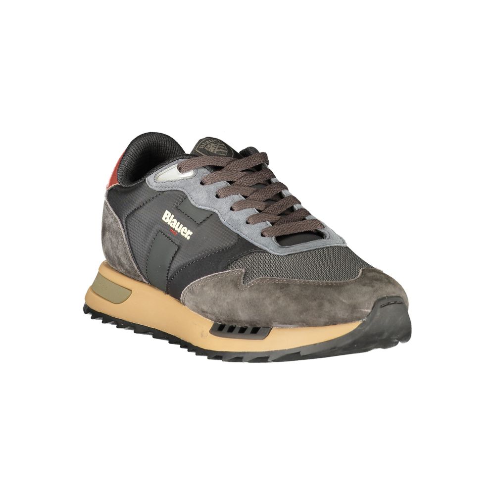 Blauer Black Polyester Athletic Sneakers