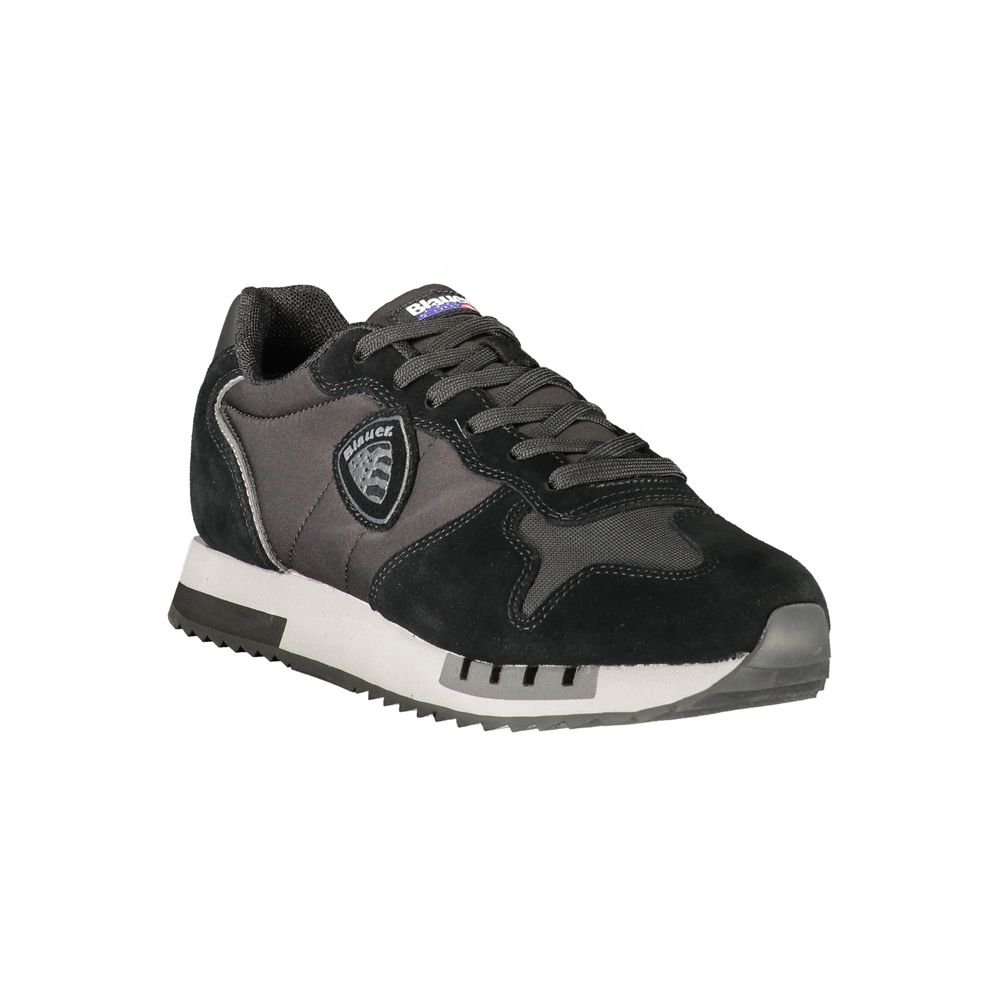 Blauer Black Polyester Athletic Sneakers