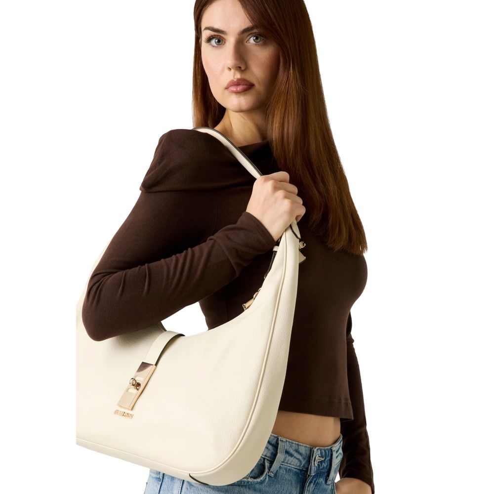 Guess Cream Polyethylene Handbag